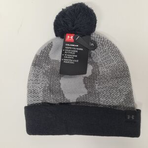 Under Armour Coldgear Beanie Gray Youth Kids 4-6 School Activewear Camouflage